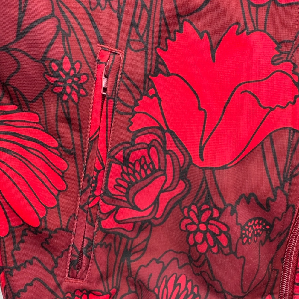 ADIDAS ORIGINALS RED FLOWER PRINT FIREBIRD TRACK TOP AY7946 - Picture 3 of 10